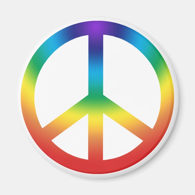 Íman Botão Sinal de Paz; Cores Chakra (Frente)