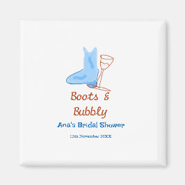 Íman Botas & champanhe espumante frasco chá de noiva az