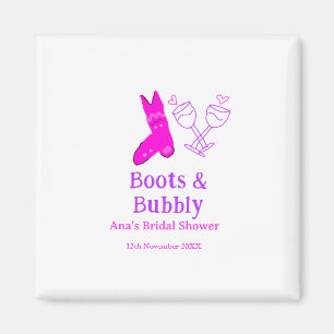 Íman Botas & champanhe espumante rosa chá de noiva