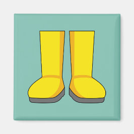 Íman Botas de Borracha Amarela para Chuva