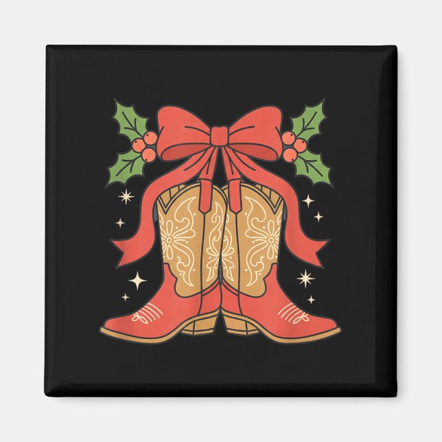 Íman Botas de Cowboy de Conscientização Natal Suporte a (Frente)