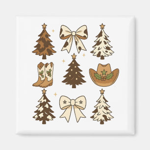 Íman Botas de Cowboy de Natal Ocidental Papai Noel Nata
