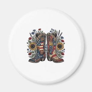 Íman Botas de Cowboy Patrióticas Camisa Floral de Giras