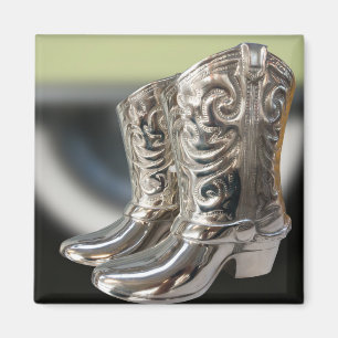 Íman Botas de cowboy prateadas