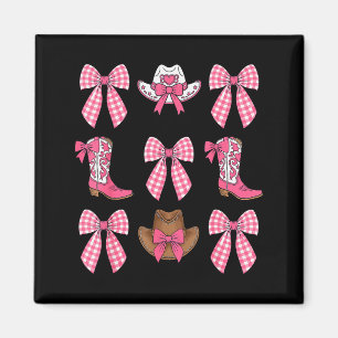Íman Botas E Chapéus De Cowgirl Rosa Com Laço Fofo Sedu
