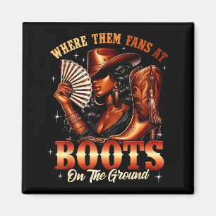 Íman Botas No Chão Cowgirl Mulheres Negras África Bla