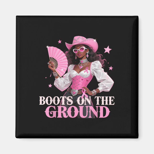 Íman Botas No Chão De Cancer De Mama Rosa-Rosa (Frente)