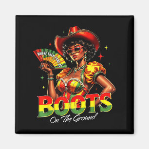Íman Botas no Chão Mulher Afro-Preta Africana Preta