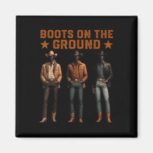Íman Botas No Chão Rodeio Western Cowboys Negros Sq