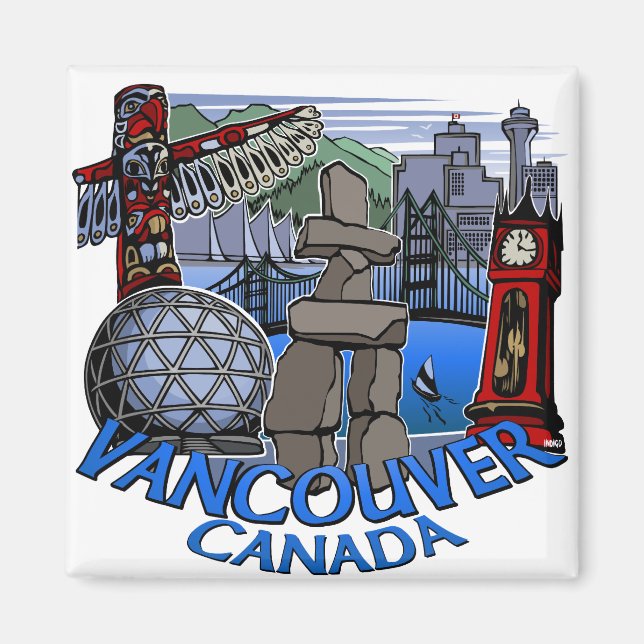 Íman Botões e presentes do ímã de Souvenir do Vancouver (Frente)