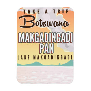 Íman Botswana - Cartaz de viagem antigo do Makgadikgadi