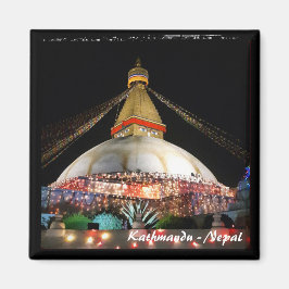 Íman Boudhanath Stupa à noite, Katmandu - Nepal
