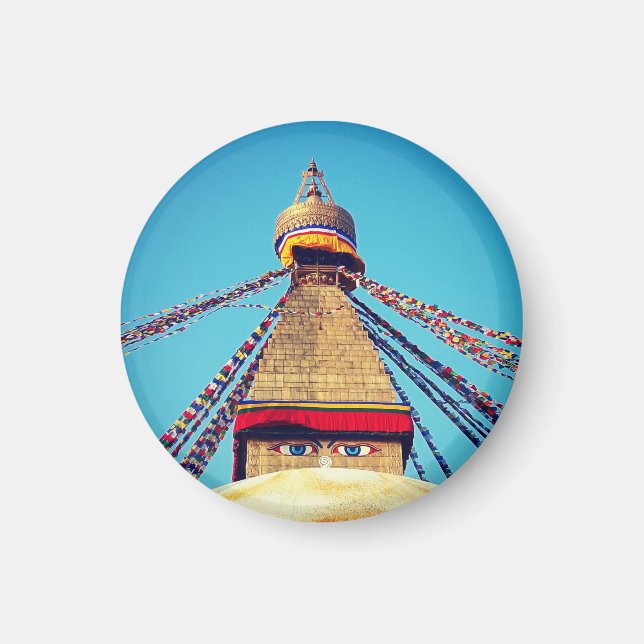 Íman Boudhanath Stupa, Olhos Buda, Himalaias, Nepal (Frente)