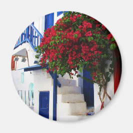 Íman Bougainvillea crescendo fora de uma casa, Mykonos