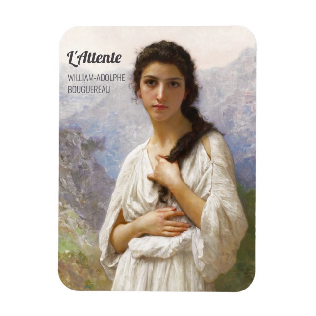 Íman Bouguereau L'Attente 1901 Mulher adorável (Vertical)
