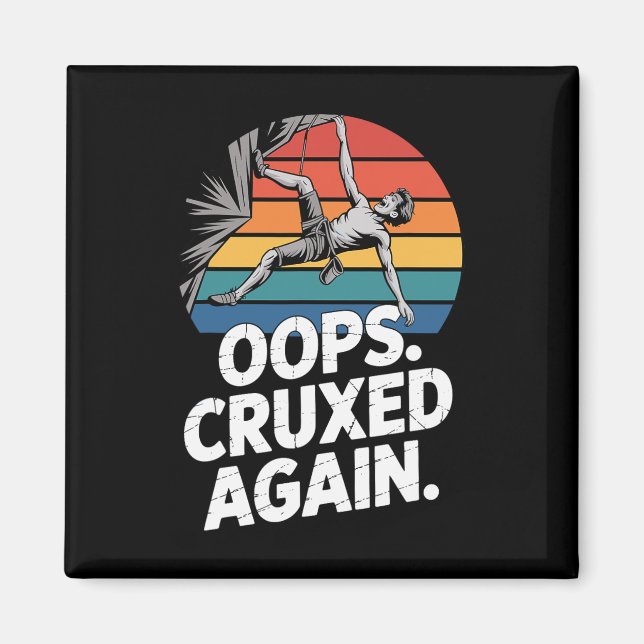 Íman Boulder Oops Cruxed Novamente Escalar Rocha Engraç (Frente)