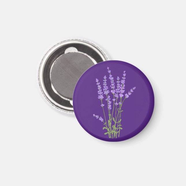 Íman Bouquet de fleurs lavande. (Front/Back)