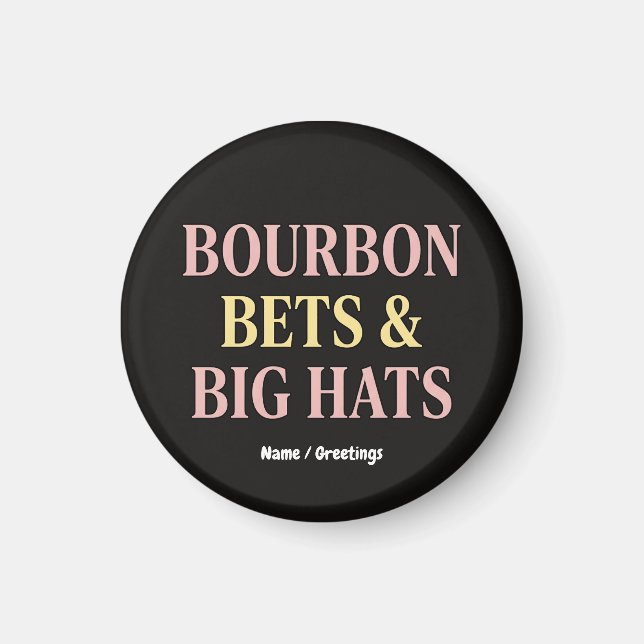 Íman Bourbon Bets & Big Hats Clube Social Retrô Cavalos (Frente)