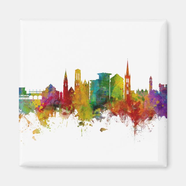 Íman Bournemouth England Skyline (Frente)