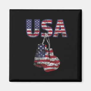 Íman Boxando Luvas E Bandeira Americana Para As Mulhere