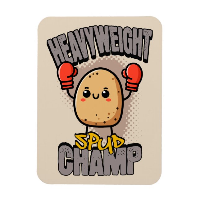 Íman Boxe de Batata Campeão Peso-Pesado Spud (Vertical)