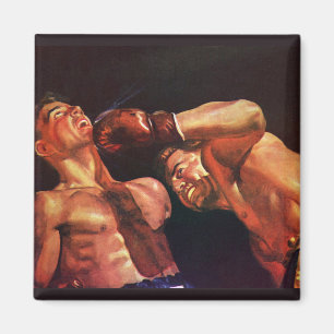 Íman Boxe Esportiva Vintage, Lutadores de Boxe Brigando