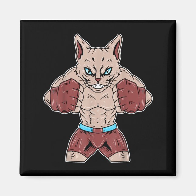 Íman Boxe Muay Thai Gato Devon Rex MMA Lutador Engraçad (Frente)