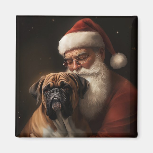 Íman Boxeador Com Papai Noel Natal Festivo (Frente)