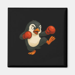 Íman Boxeador de Pinguim de Desenho Animado Legal Kickb