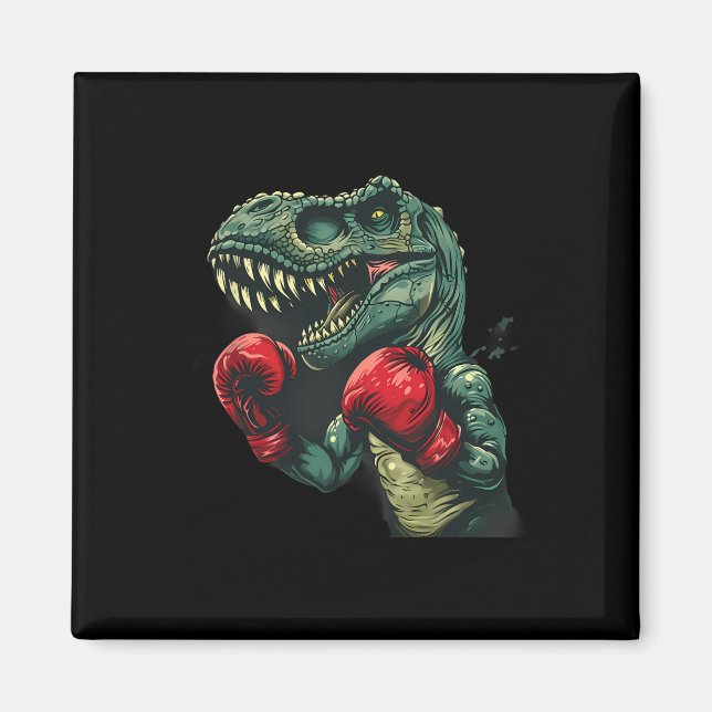 Íman Boxeador Dinossauro Boxeador Dino Kickboxing T-rex (Frente)