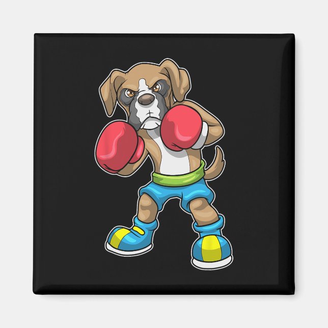 Íman Boxer De Cães Boxando Luvas Boxando Para Homens Me (Frente)