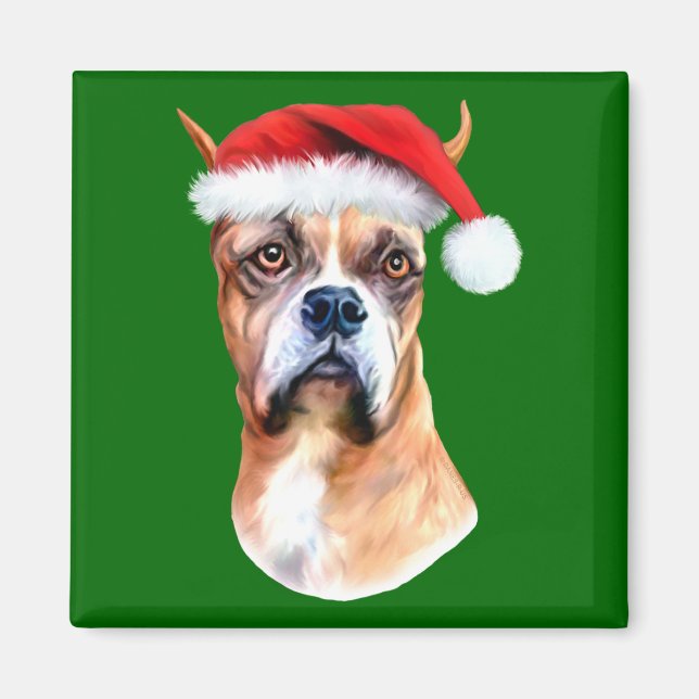 Íman Boxer de Chapéu de Papai Noel (Frente)