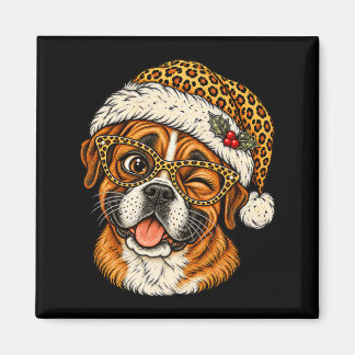 Íman Boxer de Natal Engraçado com Chapéu de Papai Noel 