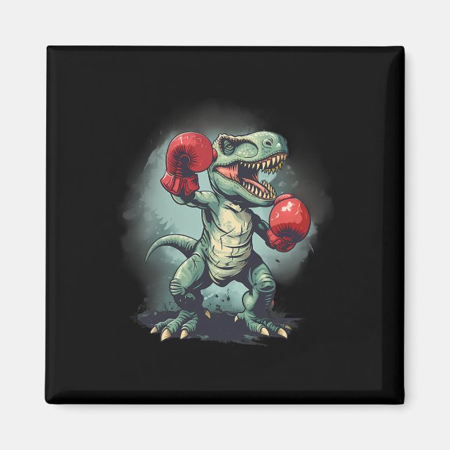 Íman Boxer Dinosaur Boxing Dino Kickboxing T-rex Boxing (Frente)