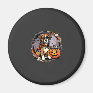 Íman Boxer Dog Halloween Abóbora Sublimação