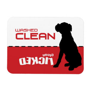 Íman Boxer Dog, Puppy Dishwasher Magnet - Limpa com Lic