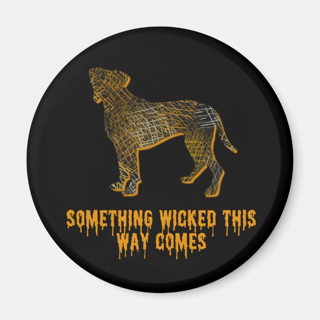 Íman Boxer Dog Silhouette Diversão Halloween Magnet (Frente)