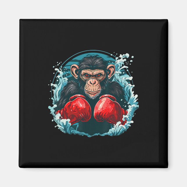 Íman Boxer Monkey With Boxing Gloves Kickboxing Funny B (Frente)