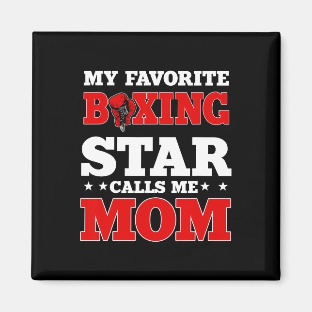 Íman Boxer Ring Luvas Boxer Mãe Dia de as mães Treinado (Frente)