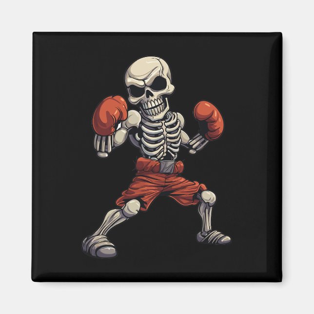 Íman Boxin do Kickboxer Skeleton Funny Kickboxer (Frente)