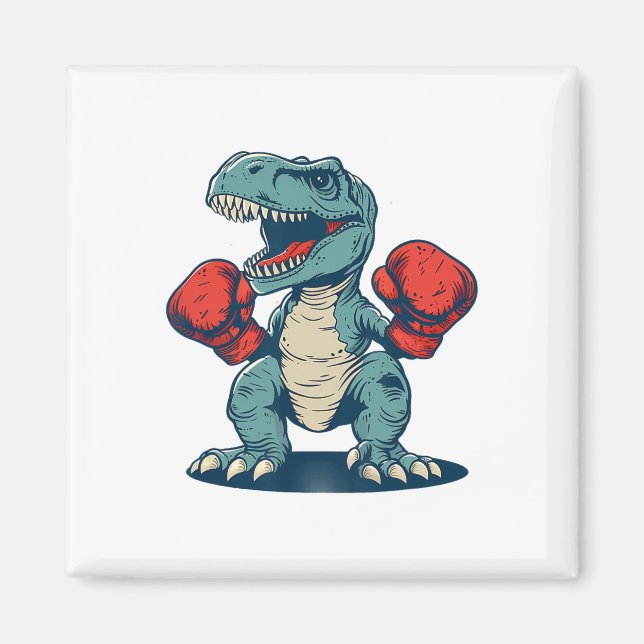 Íman Boxing Dinossaur Boxer Dino Kickboxing T-rex Boxin (Frente)