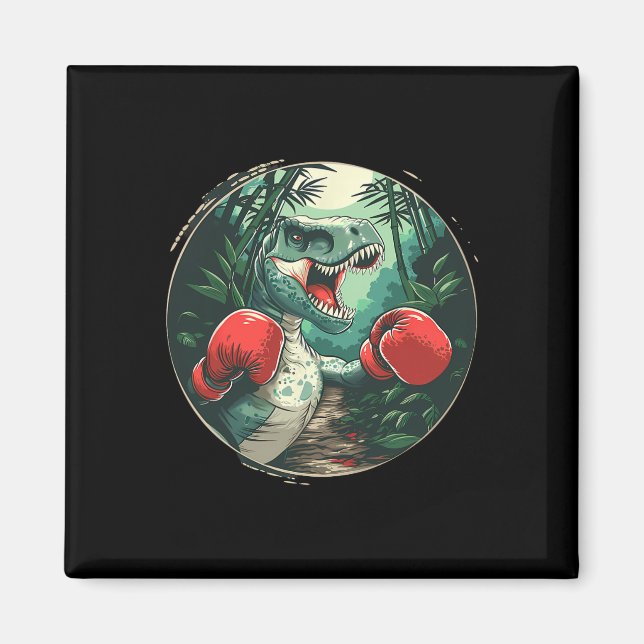 Íman Boxing Dinossaur Boxer Dino Kickboxing T-rex Boxin (Frente)