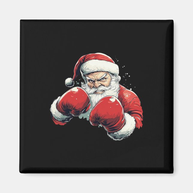 Íman Boxing do Papai Noel - Papai Noel com Luva Boxing (Frente)