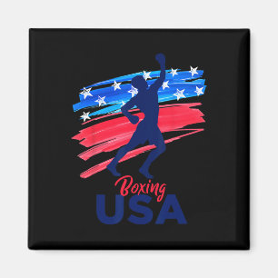 Íman Boxingando Suporte A Equipe Shirt Usa Flag America