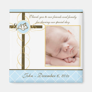 Íman Boy Baptism/Christening Favor - Imagem Fotográfic