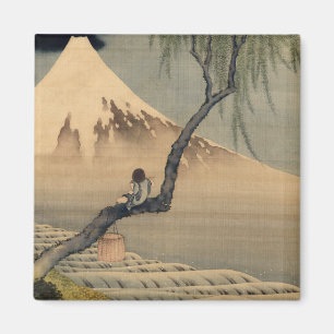 Íman Boy Vivendo o Monte Fuji, 1898 por Katsushika Hoku