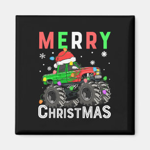 Íman Boys Monster Truck Feliz Natal Santa Hat Kids