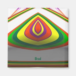 Íman BRAD ~ OLHOS QUADRADOS 3D Design Fractal Verde Ama