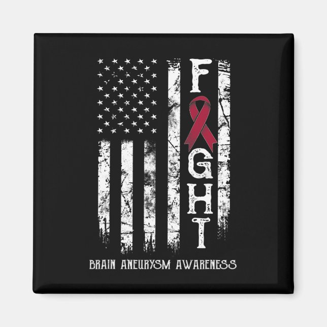 Íman Brain Aneurysm Warrior Us Flag  (Frente)