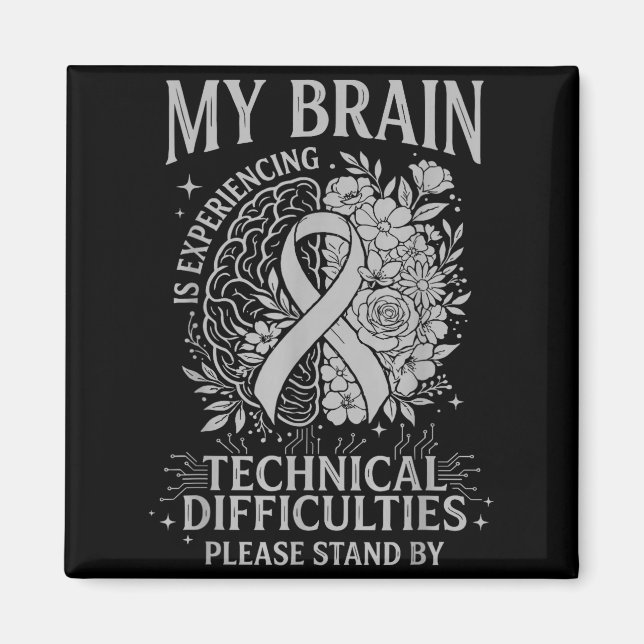 Íman Brain cancer awareness warrior gray strong warrior (Frente)